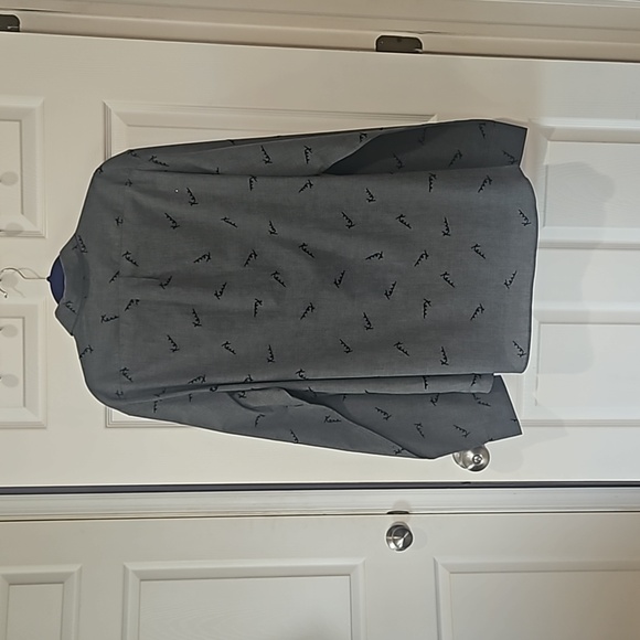 MICHAEL KORS MAN Slim fit, Script Logo Print Flocked Long sleeve Shirt Size XXL - Picture 6 of 12